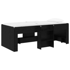  Gyerekek Magas Ágykeret 2 pcs Fekete Tölgy 90 x 200 cm ágy és ágykellék
