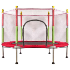 Gyermek kerti trambulin hálóval 140cm piros trambulin szett