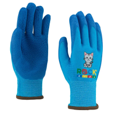  Gyermek poliészter szerelőkesztyű hablatex tenyérmártással (KID-CAT-A)