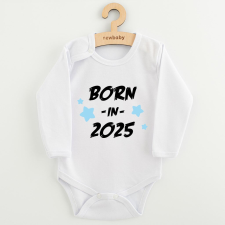 Gyermekek body nyomtatással New Baby BORN IN 2025 blue kombidressz, body