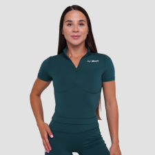 GymBeam Ignite női cropped póló Dark Green XL női póló