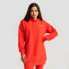 GymBeam Limitless Longline női kapucnis pulóver Hot Red