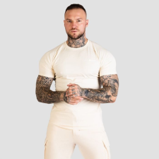 GymBeam Men‘s Fitted TRN T-shirt Sand férfi edzőruha