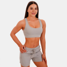 GymBeam Mesh Panel Sport Bra grey női edzőruha