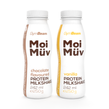GymBeam MoiMüv Protein Milkshake 242 ml vanília vitamin és táplálékkiegészítő