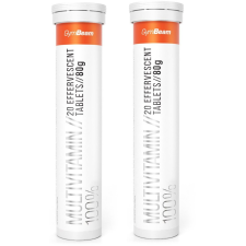 GymBeam Multivitamin 100%, 2x 20 pezsgőtabletta, narancs vitamin és táplálékkiegészítő