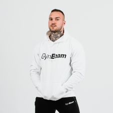 GymBeam PRO Hoodie White pulóver - GymBeam S férfi pulóver, kardigán