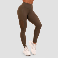 GymBeam Women‘s Leggings Mesh Panel olive L női nadrág