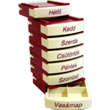  Gyógyszeradagoló heti MEDIBOX bordó gyógyászati segédeszköz