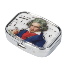  Gyógyszeres fémdoboz 2 fakkos, 5,1x1,8x3,6cm, Beethoven konyhai eszköz