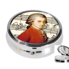  Gyógyszeres fémdoboz 3 fakkos 6x2,1cm,Mozart