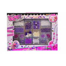  Gyöngy készlet kislányoknak lila-fehér (36 x 28 cm tükrös hátfalú dobozban) gyöngy