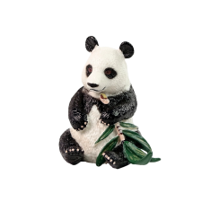 Gyűjtői óriás panda figura bambuszbotokkal játékfigura