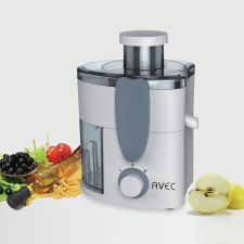 Gyümölcs- és zöldségcentrifuga, 2 sebességfokozat, teljesítmény 250W, kapacitás 280ml, szürke színű gyümölcsprés és centrifuga