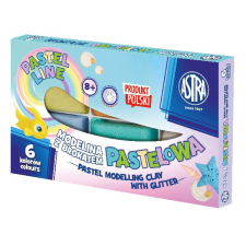 Gyurma ASTRA modellező csillámos 6 színű gyurma