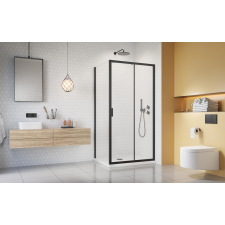  H2O Comfort Black DWJ+S szögletes fekete zuhanykabin 100x80 átlátszó kád, zuhanykabin