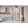 H2O H2O Comfort Black A íves fekete zuhanykabin 90x90 átlátszó