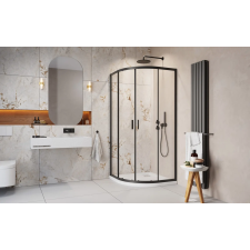 H2O H2O Comfort Black A íves fekete zuhanykabin 90x90 átlátszó kád, zuhanykabin