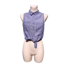  H&M világoskék csíkos rövid blúz (méret: 38/M)