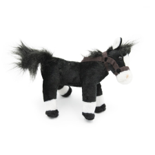 H&Y Fekete plüss ló kantárral, 20 cm plüssfigura