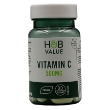 H&B Value C-vitamin Vegán tabletta 30 db vitamin és táplálékkiegészítő