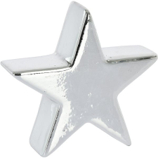 H&L karácsonyi dekoráció - csillag, ezüst, 9 cm karácsonyi dekoráció