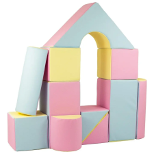 Habkockák – óriási építőkészlet 11 db pink-blue-yellow (pastel) készségfejlesztő