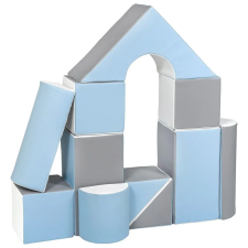  Habkockák – óriási építőkészlet 11 db white-baby blue-grey készségfejlesztő