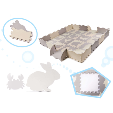 Habszivacs puzzle szőnyeg/gyerekeknek járóka 36el. szürke-ecru játszószőnyeg