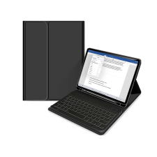 Haffner Apple iPad 10.2 (2019/2020/2021) tablet tok (Smart Case) on/off funkcióval,     Apple Pencil tartóval, billentyűzettel - black (ECO csomagolás) (FN0374) tablet tok