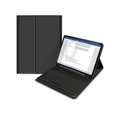 Haffner Apple iPad Air 4 (2020)/iPad Air 5 (2022) 10.9 védőtok (Smart Case) on/off funkcióval, Apple Pencil tartóval, billentyűzettel - black (ECO csomagolás) tablet tok