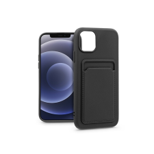 Haffner Apple iPhone 12/12 Pro szilikon hátlap kártyatartóval - Card Case - fekete tok és táska