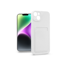 Haffner Apple iPhone 14 Plus szilikon hátlap kártyatartóval - Card Case - fehér tok és táska