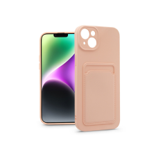 Haffner Apple iPhone 14 Plus szilikon hátlap kártyatartóval - Card Case - rózsaszín tok és táska