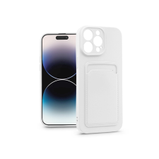 Haffner Apple iPhone 14 Pro szilikon hátlap kártyatartóval - Card Case - fehér (PT-6737) tok és táska