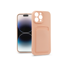 Haffner Apple iPhone 14 Pro szilikon hátlap kártyatartóval - Card Case - pink (PT-6739) tok és táska