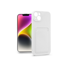 Haffner Apple iPhone 14 szilikon hátlap kártyatartóval - Card Case - fehér (PT-6732) tok és táska