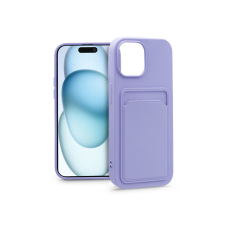Haffner Apple iPhone 15 Plus szilikon hátlap kártyatartóval - Card Case - lila tok és táska