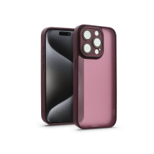 Haffner Apple iPhone 15 Pro hátlap kameravédő peremmel, lencsevédő üveggel - Variete - bíbor tok és táska