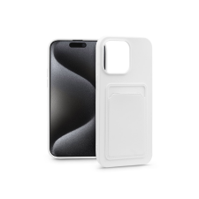 Haffner Apple iPhone 15 Pro Max szilikon hátlap kártyatartóval - Card Case - fehér tok és táska