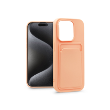 Haffner Apple iPhone 15 Pro szilikon hátlap kártyatartóval - Card Case - pink (5903396211850) tok és táska