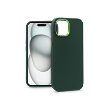 Haffner Apple iPhone 15 szilikon hátlap - Frame - zöld (PT-6830) tok és táska