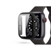Haffner Apple Watch 4/5/6/SE (44 mm) védőtok beépített edzett üveggel - DEFENSE 360 - fekete (ECO csomagolás) (FN0179) - Kijelzővédő fólia