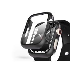 Haffner Apple Watch 7 (45 mm) védőtok beépített edzett üveggel - DEFENSE 360 - fekete (ECO csomagolás) tok és táska