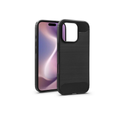 Haffner Carbon szilikon tok - Apple iPhone 16 Pro - fekete tok és táska
