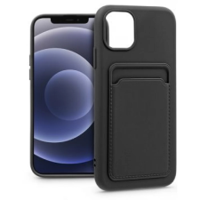 Haffner Card Case szilikon hátlap iPhone 12/12 Pro fekete tok és táska