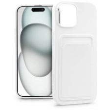 Haffner Card Case szilikon hátlap iPhone 15 fehér mobiltelefon kellék