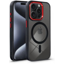Haffner Edge Mag Cover szilikon hátlap iPhone 15 Pro Max átlátszó-fekete-piros mobiltelefon kellék