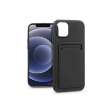 Haffner iPhone 12/12 Pro szilikon hátlap kártyatartóval fekete (PT-6691) (PT6691) tok és táska