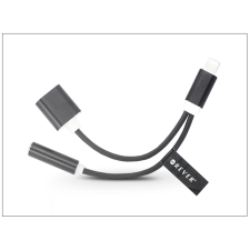 Haffner Lightning + USB adapter 3,5 mm jack füllhallgatóhoz - 2in1 - fekete audió kellék